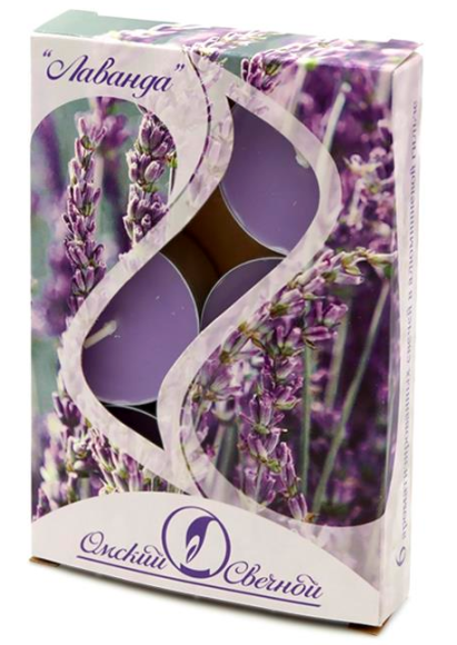 Свеча гильза Ароматизир Лаванда Набор 6шт*12гр