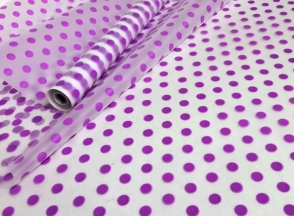 Пленка Горошек Тонированная Сиреневая 60см/200гр