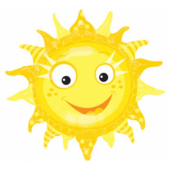 Шар фольгированный 31/79см поющий Солнце