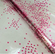 Пленка прозрачная с рисунком Поэмы Ярко-Розовая 70см/200гр