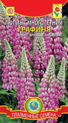 Цветы Люпин Графиня ЦВ/П (ПЛАЗМА) 0,45гр розовый многолетник до 1м
