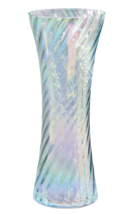 Ваза стеклянная Факел рифленая Перламутр 40см D-см