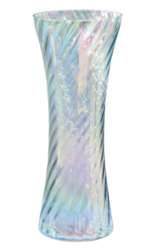 Ваза стеклянная Факел рифленая Перламутр 40см D-см
