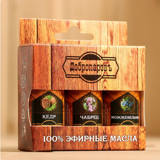 Набор эфирных масел Добропаровъ 3шт*17мл Кедр+Чабрец+Можжевельник Арт-99113961 Набор эфирных масел Добропаровъ 3шт*17мл Кедр+Чабрец+Можжевельник Арт-99113961