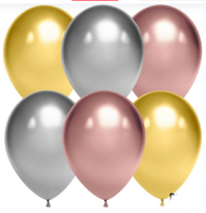 Шар латексный 10/25см хром Ассорти 1уп/50шт Арт 910100