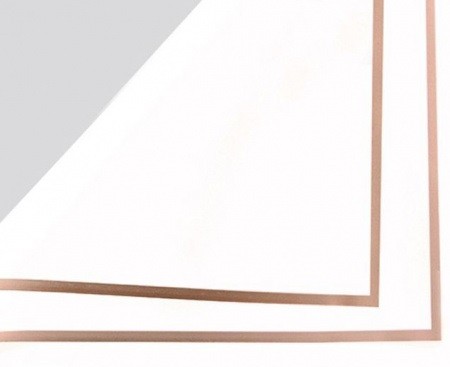 Пленка Листами Матовая с Золотой каймой Белая 58/58см (1уп/20шт) Цена за 1ЛИСТ