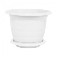 Горшок Виола 1лит Белый с поддоном М-1529 (БАШ)