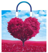 Сумочка пакет п/э пластик ручка 380*340мм В облаках Арт-58458