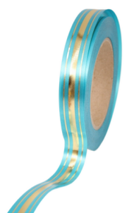 Лента Золот полоса Классика 2см*50ярд Голубая РОССИЯ