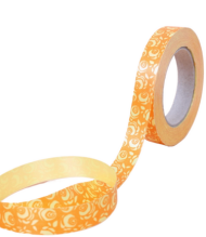 Лента Роза Крупная 2см*50ярд Желтая на Оранжевом