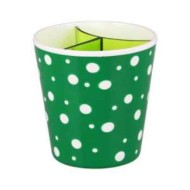 Подставка пластиковая под столовые приборы Горошек Зелёно-белый Арт-М-2756 D-12см