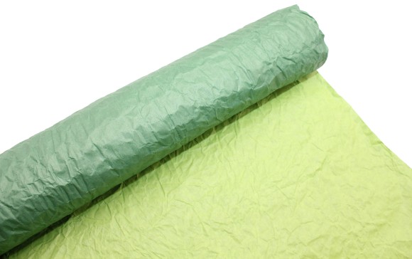 Бумага жатая двухцветная темно зеленый-салатовый матовый 70см*5м