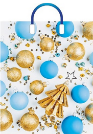 Сумочка пакет п/э 380*450мм Ёлочка с шарами Арт-50044