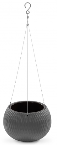 Горшок Жемчужина подвесной 4лит Графитовый М-8918 (с подвесом - трос)