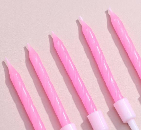 Свечи для торта С Днём Рождения Неоновые Розовые 10шт 3119577