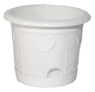 Горшок Тюльпан 100мм Белый с поддоном