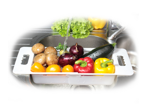 Дуршлаг пластиковый Универсал раздвижной для раковины МИЛИХ от 38см до 48см Арт-02079