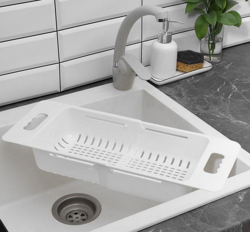 Дуршлаг пластиковый Универсал раздвижной для раковины МИЛИХ от 38см до 48см Арт-02079