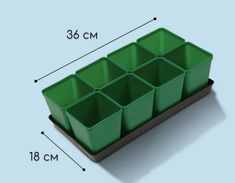 Набор для рассады Greengo стаканы 200мл*18шт + поддон 37×18см Арт-3341026