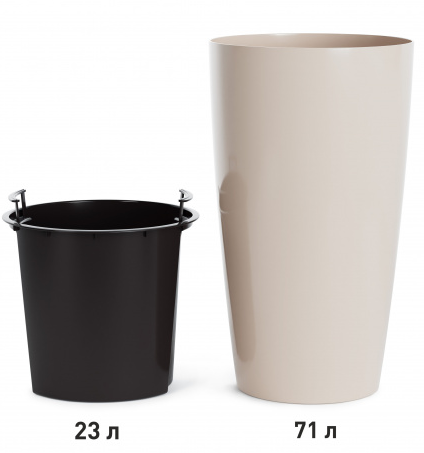 Горшок Рондо 71лит Бежевый (со вставкой 23лит) М-8878 Горшок Рондо 71лит Бежевый (со вставкой 23лит) М-8878