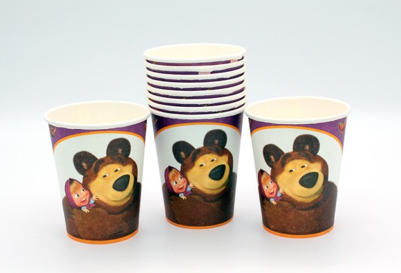 Стакан бумажный Маша и Медведь 225мл*10шт Арт-735442