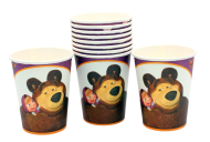 Стакан бумажный Маша и Медведь 225мл*10шт Арт-735442