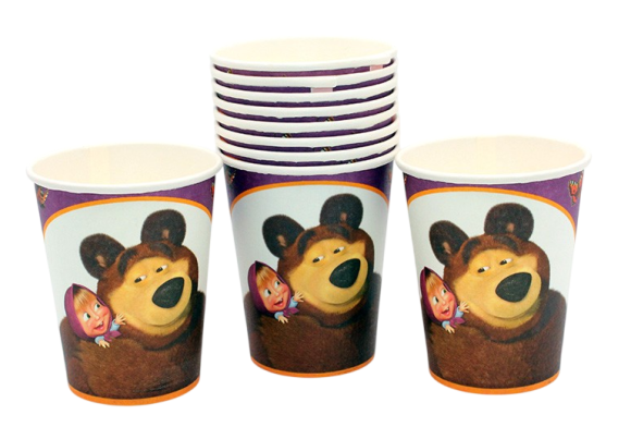 Стакан бумажный Маша и Медведь 225мл*10шт Арт-735442