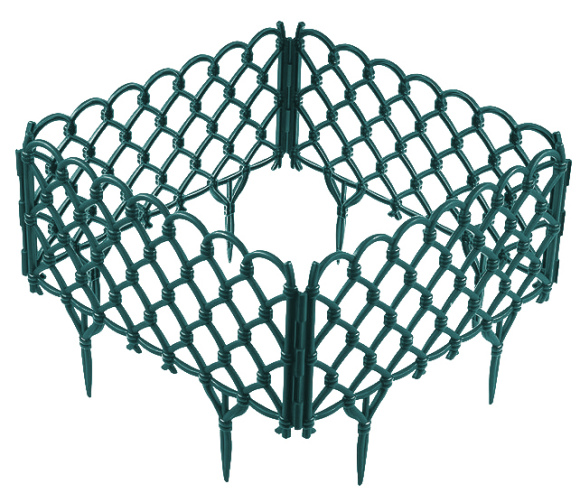 Заборчик пластиковый Фаберже Изумрудный 400*280мм (7секций)