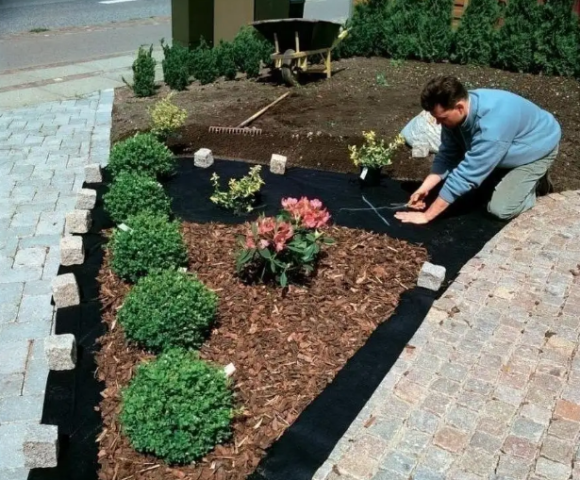 Рулон Агротекс Чёрный М-80 ширина 1,6м * 25метров (40м2)