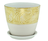 Кашпо Бутон №-РС-103 Роспись Палеолит коричневое №-3 (D-18см/3,8л)