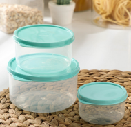 Набор пластиковых Контейнеров Круглых 3шт (150мл/300мл/500мл)