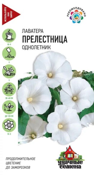 Цветы Лаватера Прелестница ЦВ/П (ГАВРИШ) серия УДС 0,5гр белая однолетник до 1,2м