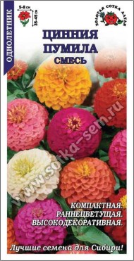 Цветы Цинния Пумила Смесь ЦВ/П (СОТКА) 0,2гр однолетник 35-45см Цветы Цинния Пумила Смесь ЦВ/П (СОТКА) 0,2гр однолетник 35-45см