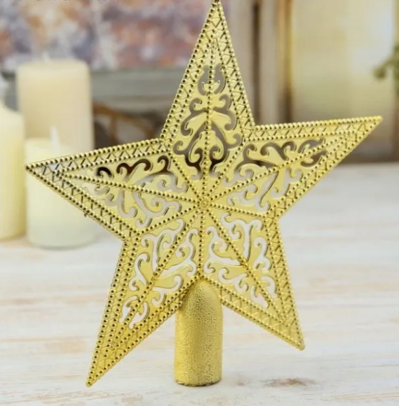 Верхушка на ёлку Звезда Золото 18см Арт-3557031/2