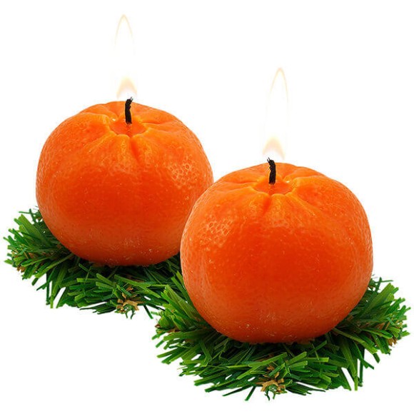 Свеча Ароматизир Мандарин (1уп/40шт) 5см*5см 64гр.