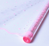 Пленка прозрачная с рисунком Горох АвиС Розовый 70см/200гр