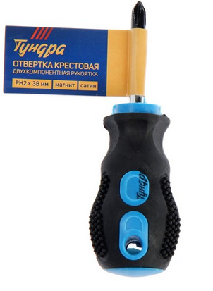 Отвертка крестовая 38мм Магнит ТУНДРА Арт-1858813