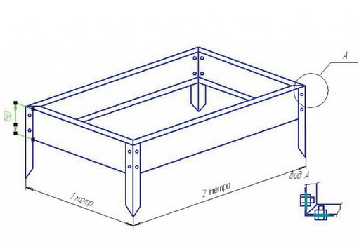 Клумба Оцинкованная 195*100*15см Оранжевая Greengo Грядка