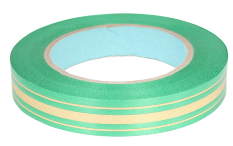 Лента Золот полоса Классика 2см*50ярд Зелёный РОССИЯ