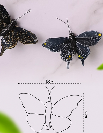 Бабочка на прищепке 80мм Aрт-ННТ-097 (1уп/12шт) Цена за штуку