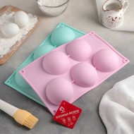 Форма силиконовая для выпечки Полусфера 29,5*17см 5 ячеек (d=8 см) Доляна 3800925