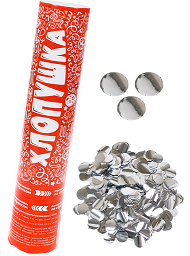 Пневмохлопушка 25см Праздничная серебро фольга Х-8921