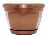 Горшок Крокус восьмигр 210мм Бронза 4лит с поддоном высота 15см