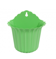 Горшок настенный Рифлённый 150мм Зеленый высота 10см