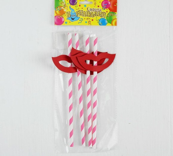 Трубочки для коктейля Улыбка (1уп/4шт) 1655041