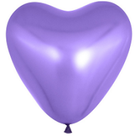 Шар латексный 12/30см хром Сердце фиолетовый 1уп/50шт