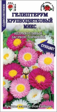 Цветы Гелиптерум Микс ЦВ/П (СОТКА) 0,1гр однолетник сухоцвет 40-60см