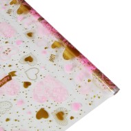 Пленка прозрачная с рисунком Адоре (Adore) Розовая-Золото 70см/200гр