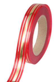 Лента Золот полоса Классика 2см*50ярд Красная РОССИЯ