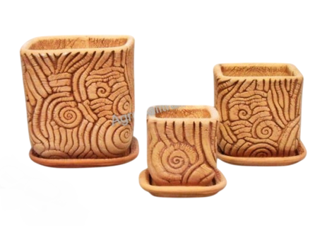 Кашпо Улитка квадратное №-3 ЗОЛОТОЕ (D-20см)